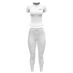 LASH BO$$ SHORT SLEEVE SET - WHITE - Strikly Lashed Glam Shop LLC
