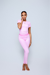 LASH BO$$ SHORT SLEEVE SET - PINK - Strikly Lashed Glam Shop LLC