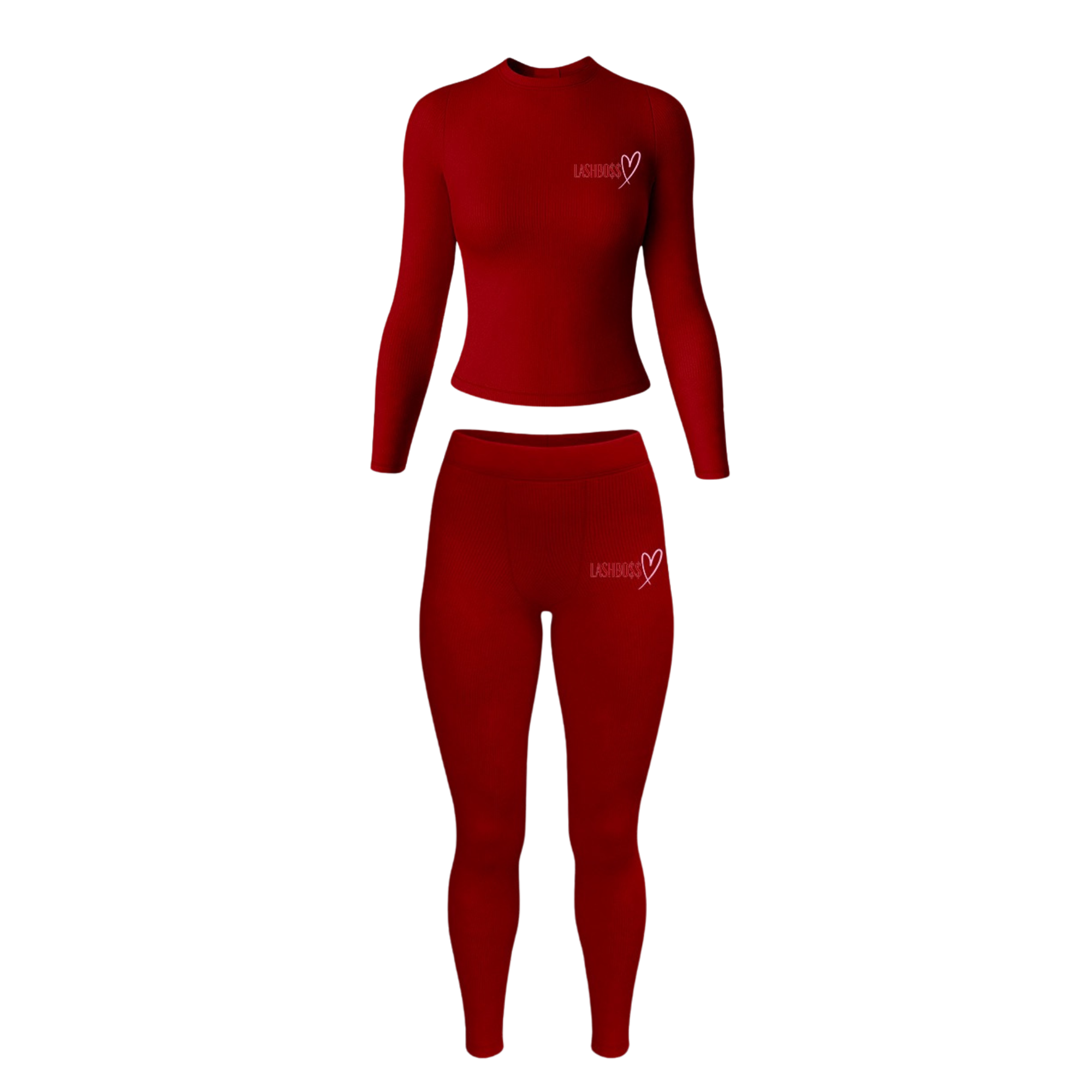 LASH BO$$ LONG SLEEVE SET - BURGUNDY - Strikly Lashed Glam Shop LLC