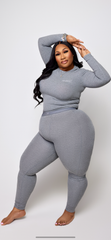 LASH BO$$ LONG SLEEVE SET - GREY - Strikly Lashed Glam Shop LLC